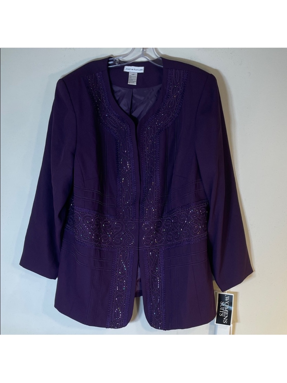 Vintage Justin & Taylor Beaded Embroidered Plum Jacket. 20W. NWT. $130!